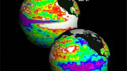 graphics showing the differences in temperature of an El Nino and El Nina