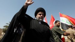 Iraqi Shi'ite cleric Moqtada al-Sadr is seen during a protest against corruption at Tahrir Square in Baghdad