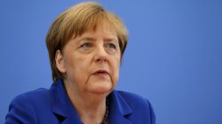 German Chancellor Merkel addresses a news conference in Berlin