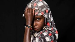 Chadian refugee Fatime Hassan, 7, poses for a picture in Darnaim refugee camp, Lake Chad region, Chad