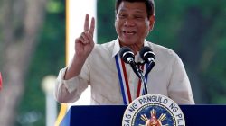 Philippine President Rodrigo Duterte speaks during a National Heroes Day commemoration at the Libingan ng mga Bayani (Heroes' Cemetery) in Taguig city, Metro Manila