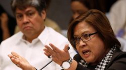 Senator Leila de Lima speaks at a Senate hearing regarding people killed during a crackdown on illegal drugs in Pasay, Metro Manila, Philippines