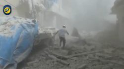 still taken from video on social media showing aleppo's emptiness