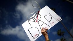 Protesters demonstrate against the Energy Transfer Partners' Dakota Access oil pipeline near the Standing Rock Sioux reservation, in Los Angeles, California,