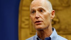 Florida Gov. Rick Scott speaks at a press conference about the Zika virus in Doral, Florida,