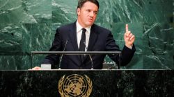 Italian Prime Minister Renzi addresses the United Nations General Assembly in the Manhattan borough of New York