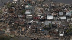 Destroyed houses are seen in a village after Hurricane Matthew passes Corail, Haiti,