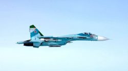 Picture of Russian SU-27 fighter violating Finland's airspace near Porvoo, Finland,