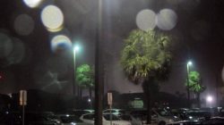 Rain falls and winds caused by storm are seen while Hurricane Matthew approaches in Melbourne, Florida,