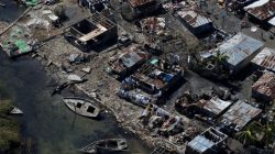 Destroyed houses are seen after Hurricane Matthew passes in Corail, Haiti