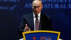 Russia's President Vladimir Putin delivers a speech during the 23rd World Energy Congress in Istanbul, Turkey,