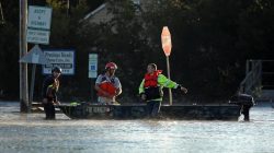 rescue workers during floods in North Carolina