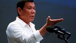 President Rodrigo Duterte speaks during a gathering of businessmen in Pasay city, Metro Manila, Philippines,