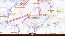 Chief of the Main Operational Directorate of the General Staff of the Russian Armed Forces Lieutenant General Sergei Rudskoy speaks during a news briefing in Moscow, Russia,