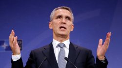 NATO Secretary-General Jens Stoltenberg addresses a news conference during a NATO defence ministers meeting at the Alliance headquarters in Brussels, Belgium,