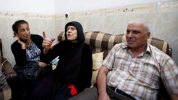 Zarifa Badoos Daddo (C), 77, speaks during an interview with Reuters in Erbil, Iraq. Zarifa was reunited with her family on Sunday after Iraqi forces drove Islamic State from the town of Qaraqosh, southeast of Mosul.