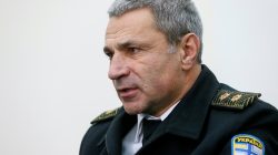 Vice Admiral Ihor Voronchenko, commander of the Ukrainian Navy, speaks during an interview with Reuters in Kiev, Ukraine,
