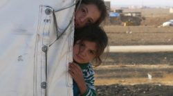 Displaced Iraqi girls are seen in Kokjali village near Mosul, during an operation against Islamic State militants, Iraq,