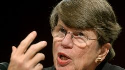 Former U.S. Attorney General Janet Reno testifies before the 9-11 commission in the Hart Senate office building on Capitol Hill in Washington