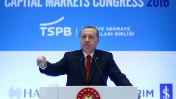 Turkish President Tayyip Erdogan makes a speech during a congress in Istanbul, Turkey,