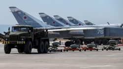 Russian military jets are seen at Hmeymim air base in Syria,
