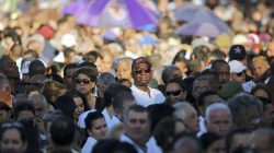 People stand in line to pay tribute to Cuba's late President Fidel Castro in Revolution Square in Havana, Cuba,