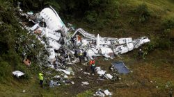 Wreckage from a plane that crashed into Colombian jungle with Brazilian soccer team Chapecoense, is seen near Medellin, Colombia,