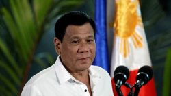 Philippine President Rodrigo Duterte is seen before the departure for Cambodia, at the Ninoy Aquino International airport near Paranaque, Metro Manila, Philippines