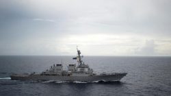 Guided missile destroyer in South China Sea