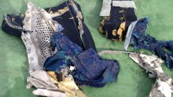 Part of a plane chair among recovered debris of the EgyptAir jet that crashed in the Mediterranean Sea is seen in this handout image