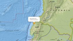 Map of location in Ecuador, center of earthquake