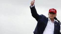 U.S. President-elect Donald Trump gestures as he speaks during a USA Thank You Tour event in Mobile, Alabama,