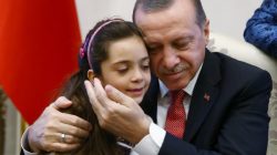 Turkish President Tayyip Erdogan meets with Syrian girl Bana Alabed, known as Aleppo's tweeting girl, at the Presidential Palace in Ankara, Turkey, December 21, 2016.
