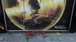 Flowers are placed outside the Reina nightclub by the Bosphorus, which was attacked by a gunman, in Istanbul, Turkey.