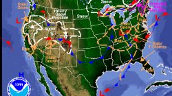 National Weather Service forecast map for January 3rd, 2017