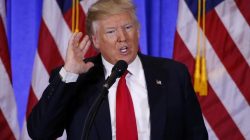 Donald Trump speaking at news conference on Russia foreign policy