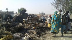 Aftermath of bombing of refugee camp in Nigeria
