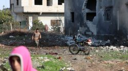 Damaged house after attack from jihadists in syria