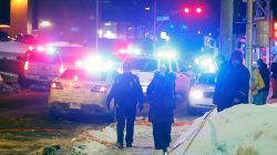 Police officers at scene of Quebec mosque shooting