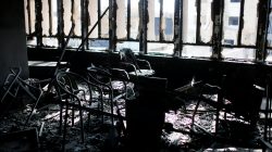 library of University of Mosul that was burned and destoryed by ISIS