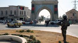 Afghan National Army soldier stands guard
