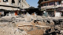 crater in Mosul made by Islamic State