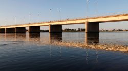 Euphrates River at sunset in Syria