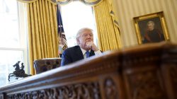U.S. President Donald Trump pauses during an an interview with Reuters in the Oval Office at the White House in Washington, U.S., February 23, 2017. REUTERS/Jonathan Ernst