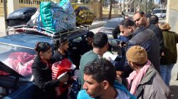 Christian families who left from Al-Arish in the North Sinai Governorate after the escalation of a campaign targeting Christians by Islamic State militants last week, arrive at the Evangelical Church in Ismailia, Egypt February 24, 2017. REUTERS/Ahmed Aboulenein