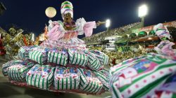 A reveller from Mangueira samba school performs during the second night of the carnival parade at the Sambadrome in Rio de Janeiro, Brazil February 28, 2017. REUTERS/Pilar Olivares