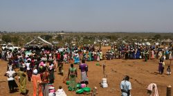 An aerial photograph showing South Sudanese refugees at Bidi Bidi refugeeís resettlement camp near the border with South Sudan, in Yumbe district, northern Uganda December 7, 2016. REUTERS/James Akena/File Photo