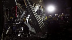 Rescue workers are seen at a site of a roof collapse at Johannesburg's Charlotte Maxeke state hospital in Johannesburg, South Africa. REUTERS/Siphiwe Sibeko
