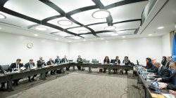 General view at the start of a meeting between UN Special Envoy for Syria Staffan de Mistura, 2nd R, and Syrian government delegation during Syria peace talks in Geneva, Switzerland February 28, 2017. REUTERS/Xu Jinquan/Pool