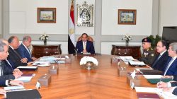 Egyptian President Abdel Fattah al-Sisi (C) meets with his prime Minister Sherif Ismail (4th L) with other ministers and senior State officials at the Ittihadiya presidential palace in Cairo, Egypt March 13, 2017 in this handout picture courtesy of the Egyptian Presidency.